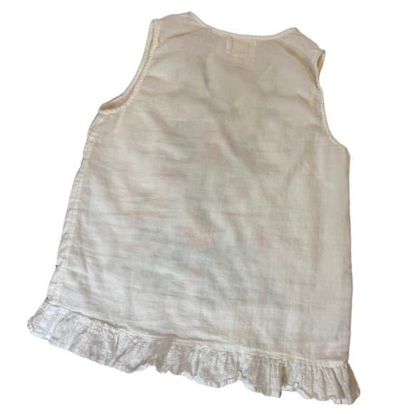 EVY’s Tree Beautiful Sleeveless Embroidered 100% Cotton Ruffled Tank Top Blouse - Picture 7 of 16